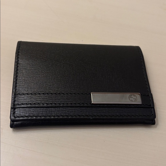 GUCCI BLACK LEATHER CARDHOLDER - Picture 2 of 12